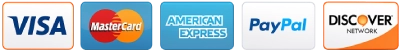 Visa, Mastercard, Amex and Discover accepted